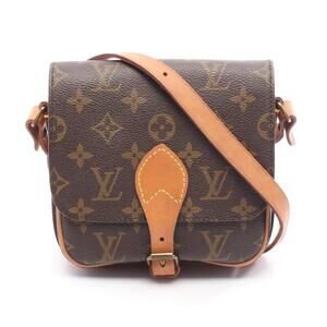 Louis Vuitton Cartessier Shoulder Bag Canvas Leather Monogram Brown